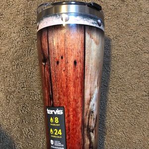 New Tervis 30oz Wood Barrel Stainless Tumbler